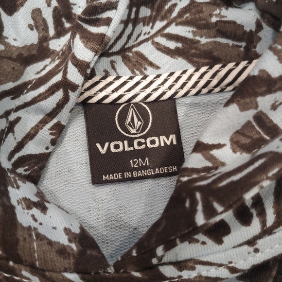 VOLCOM Baby NEW Blue Palm French Terry Hoodie & Shorts Set - Picture 11 of 12
